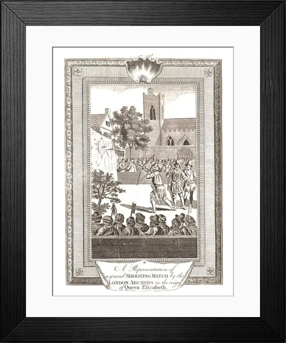 Framed Print : Representations of the Shooting Match by the London Archers in the reign of Queen Elizabeth, 1793 / Framed Print : Representations of the Shooting Match by the London Archers in the reign of Queen Elizabeth, 1793 /