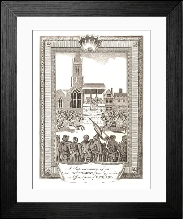 Framed Print : Representations of an Ancient Tournament practised in different parts of England, 1794 Framed Print : Representations of an Ancient Tournament practised in different parts of England, 1794
