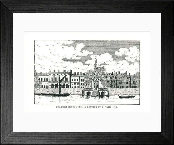 Framed Print : Somerset House London from a line drawing by S. Wale 1776. Artist: Wale Framed Print : Somerset House London from a line drawing by S. Wale 1776. Artist: Wale
