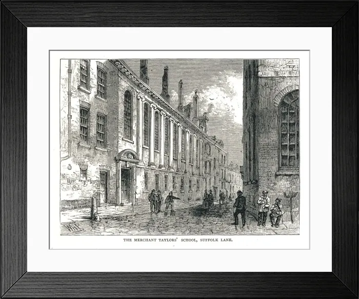 Framed Print : The Merchant Taylors School, Suffolk Lane, 1878 Artist: Walter Thornbury Framed Print : The Merchant Taylors School, Suffolk Lane, 1878 Artist: Walter Thornbury