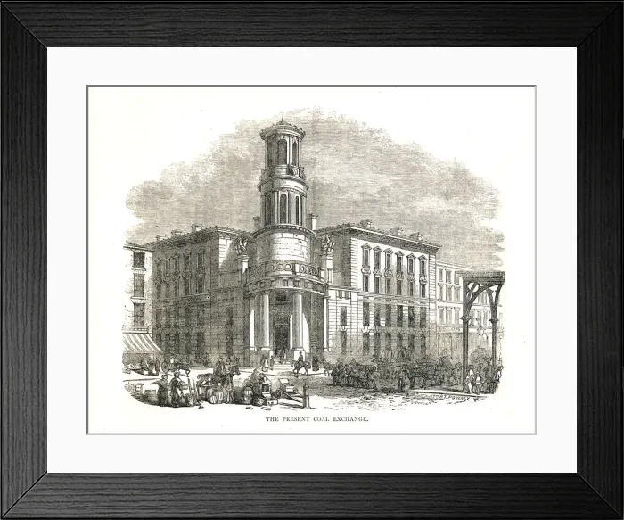 Framed Print : The Present Coal Exchange, opened by Prince Albert in 1849, Thames Street, 1878 Artist: Walter Thornbury Framed Print : The Present Coal Exchange, opened by Prince Albert in 1849, Thames Street, 1878 Artist: Walter Thornbury