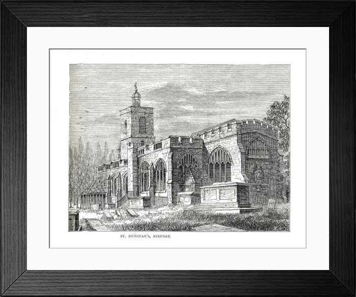 Framed Print : St. Dunstans Stepney. From a View taken in 1803. Artist: Walter Thornbury Framed Print : St. Dunstans Stepney. From a View taken in 1803. Artist: Walter Thornbury
