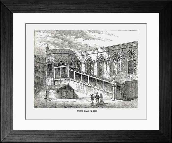Framed Print : Crosby Hall in 1790, 1878 Artist: Walter Thornbury Framed Print : Crosby Hall in 1790, 1878 Artist: Walter Thornbury