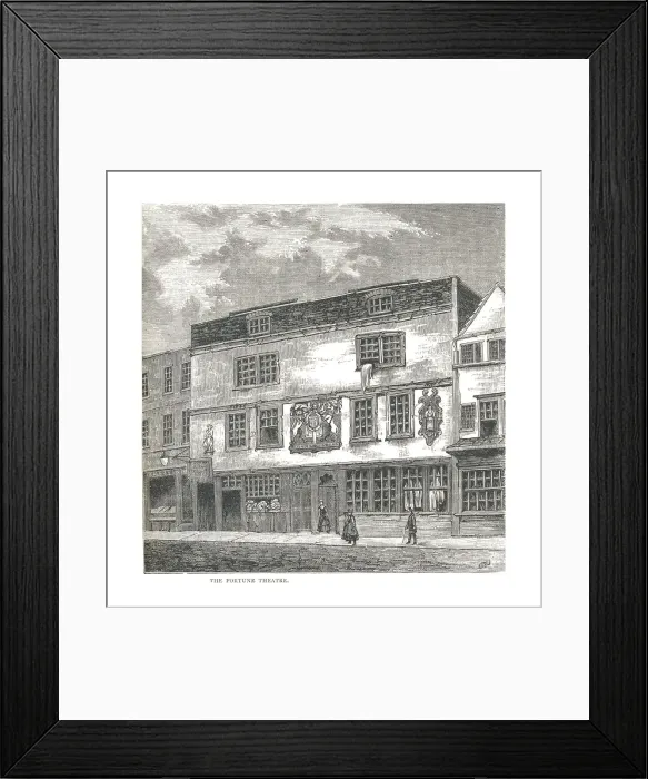 Framed Print : The Fortune Theatre. From a print published by Wilkinson in 1811, 1878 Framed Print : The Fortune Theatre. From a print published by Wilkinson in 1811, 1878