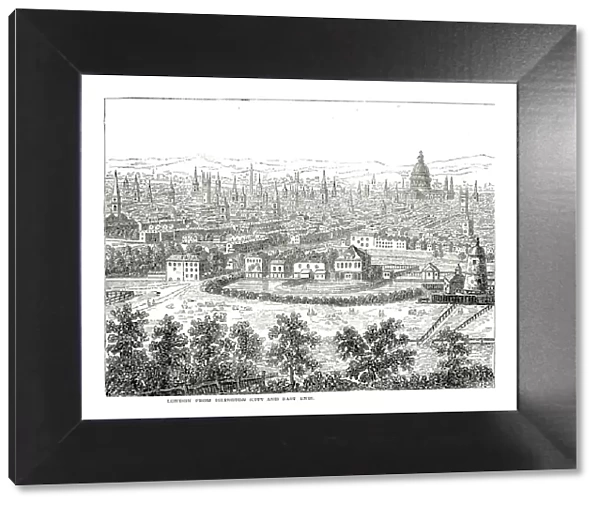 London from Islington City and East End. From a view by Canaletti, published 1753. Artist: Canaletto