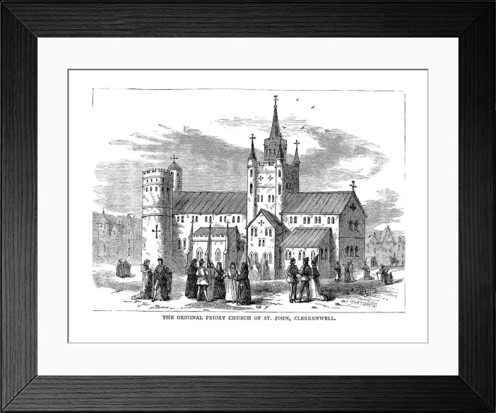 Framed Print : The Original Priory Church of St. John, 1878 Framed Print : The Original Priory Church of St. John, 1878