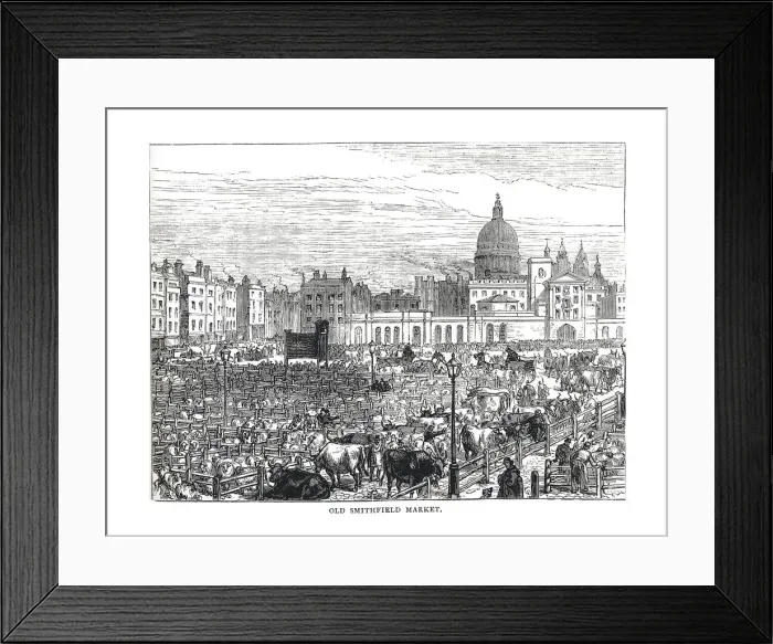 Framed Print : Old Smithfield Market, 1878 Framed Print : Old Smithfield Market, 1878