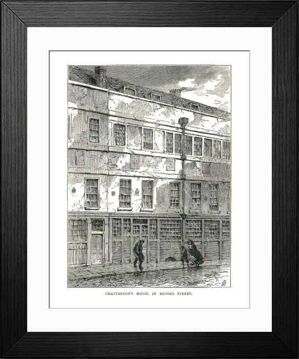 Framed Print : Chattertons House in Brooke Street, 1878 Framed Print : Chattertons House in Brooke Street, 1878