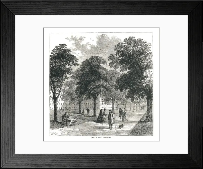 Framed Print : Grays Inn Gardens, 1878 Framed Print : Grays Inn Gardens, 1878
