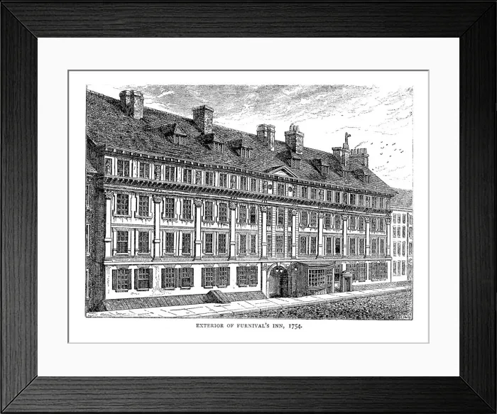 Framed Print : Exterior of Furnivals Inn. 1754 Framed Print : Exterior of Furnivals Inn. 1754