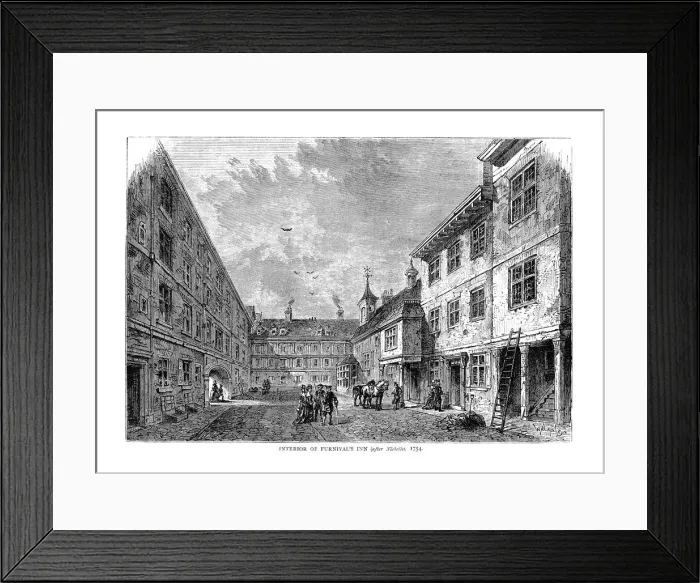 Framed Print : Interior of Furnivals Inn. 1754 Framed Print : Interior of Furnivals Inn. 1754