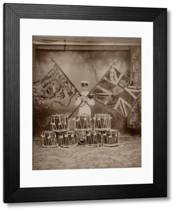 Framed Print : The Colours of the 1st Royal Munster Fusiliers, Rangoon, Burma, 1913