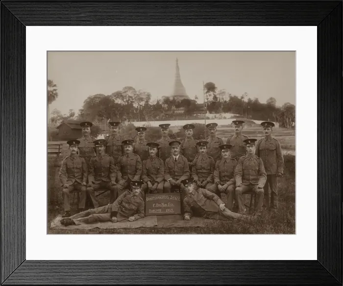 Framed Print : The Quartermasters Staff of the 1st Royal Munster Fusiliers, Rangoon, Burma, 1913 Framed Print : The Quartermasters Staff of the 1st Royal Munster Fusiliers, Rangoon, Burma, 1913