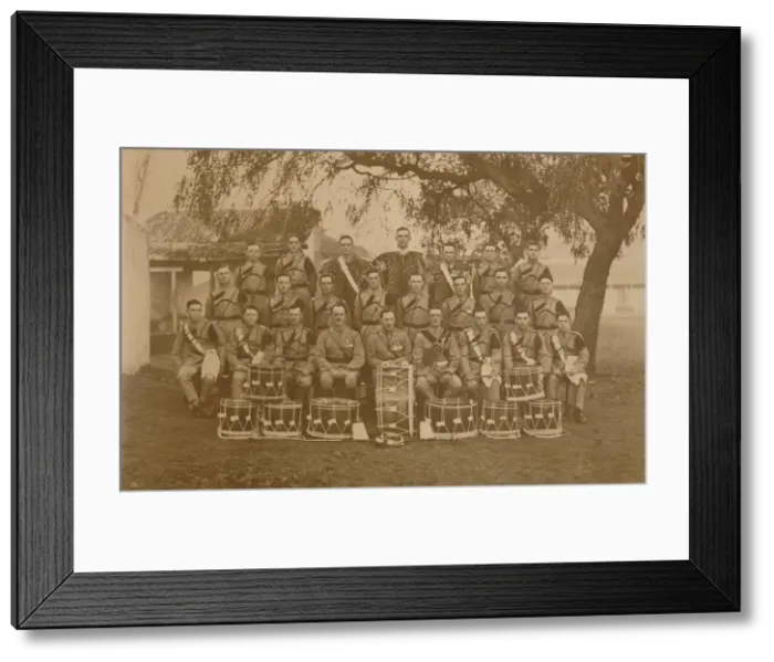 Framed Print : The Drums and Bugles of the First Battalion, The Queens Own Royal West Kent Regiment. Poona, India Framed Print : The Drums and Bugles of the First Battalion, The Queens Own Royal West Kent Regiment. Poona, India
