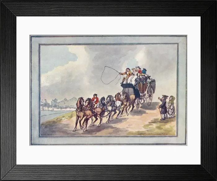 Framed Print : Coach and Six, 1907. Artist: Thomas Rowlandson Framed Print : Coach and Six, 1907. Artist: Thomas Rowlandson