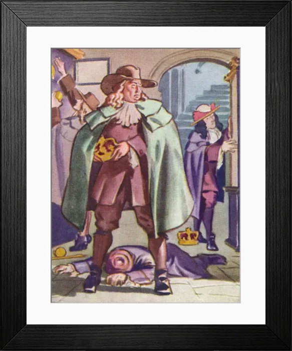 Framed Print : Thomas Blood attempting to steal the Crown Jewels from the Tower of London in 1671 (1937) Framed Print : Thomas Blood attempting to steal the Crown Jewels from the Tower of London in 1671 (1937)