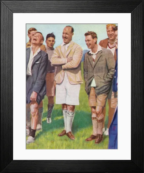 Framed Print : The Duke of York (later George VI) at The Duke of Yorks Boys Camp, 1932. (1936) Framed Print : The Duke of York (later George VI) at The Duke of Yorks Boys Camp, 1932. (1936)