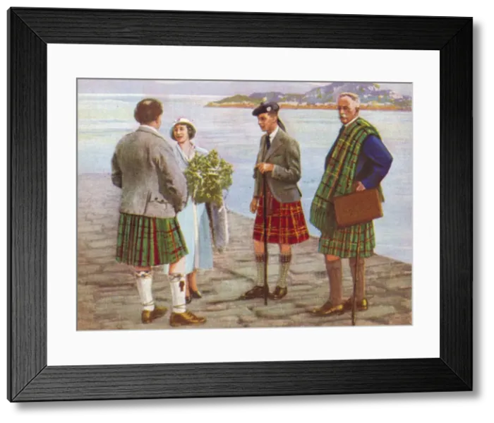 Framed Print : The Duke and Duchess of York (later King George VI and Queen Elizabeth) greeted on arriving on the I