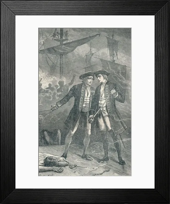 Framed Print : Anson Receives Intelligence that the Centurion is on Fire, 1904 Framed Print : Anson Receives Intelligence that the Centurion is on Fire, 1904