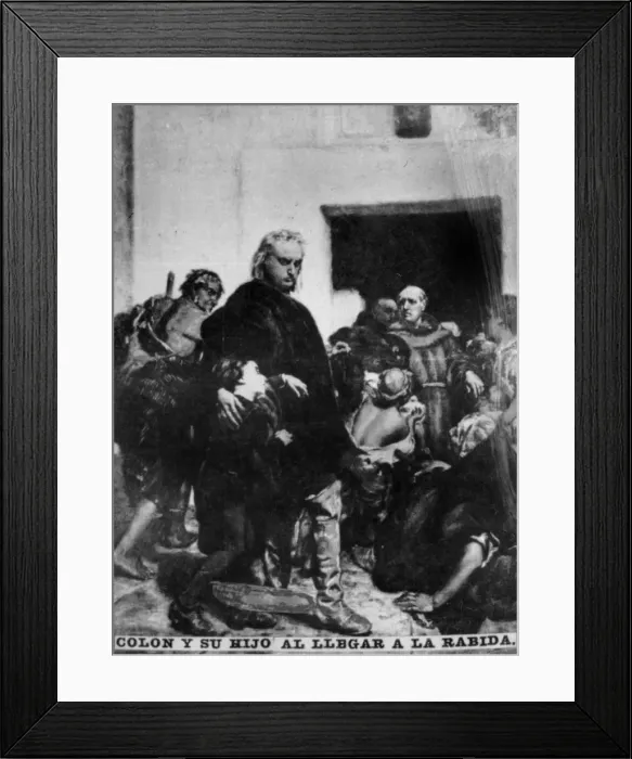 Framed Print : Colombus arriving at Rabida, (15th century), 1920s Framed Print : Colombus arriving at Rabida, (15th century), 1920s