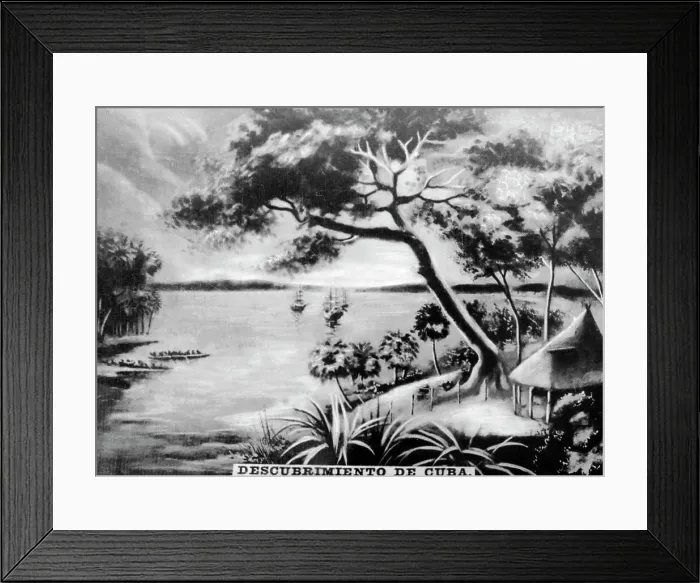 Framed Print : The Discovery of Cuba, (15th century), 1920s Framed Print : The Discovery of Cuba, (15th century), 1920s