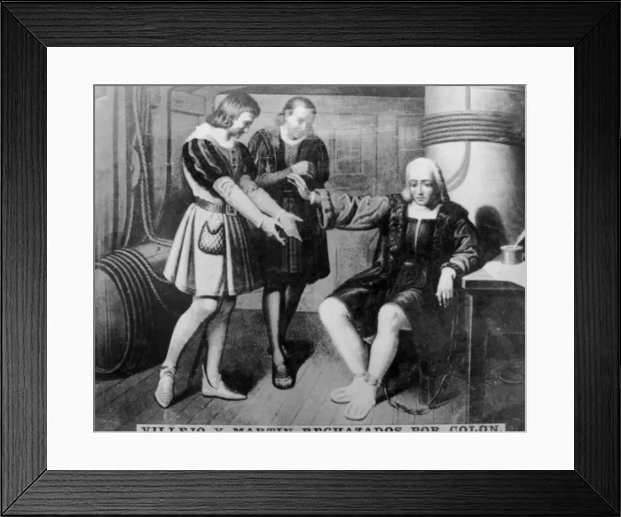 Framed Print : Villejo and Martin rejected by Colombus, (15th century), 1920s Framed Print : Villejo and Martin rejected by Colombus, (15th century), 1920s