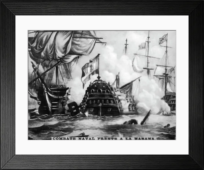 Framed Print : October 12th 1747, Naval Battle, 1920s Framed Print : October 12th 1747, Naval Battle, 1920s
