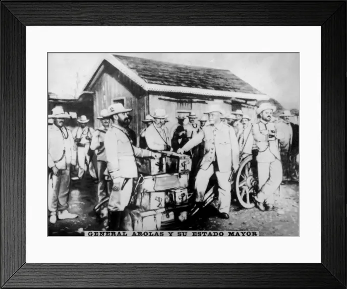 Framed Print : General Arolas and his military chiefs, (1896), 1920s Framed Print : General Arolas and his military chiefs, (1896), 1920s