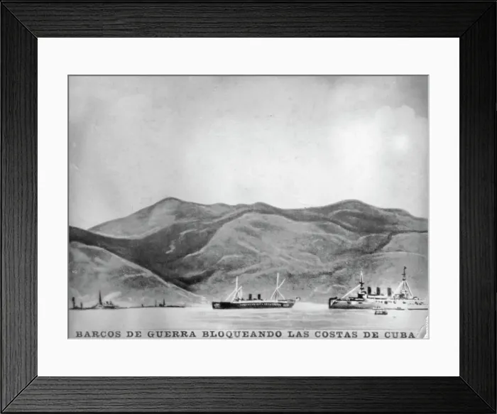 Framed Print : Warships blocking the coast of Cuba, (1898), 1920s Framed Print : Warships blocking the coast of Cuba, (1898), 1920s