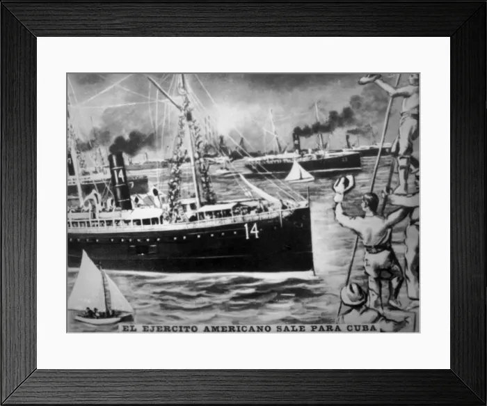 Framed Print : American army leaves for Cuba, (1898), 1920s