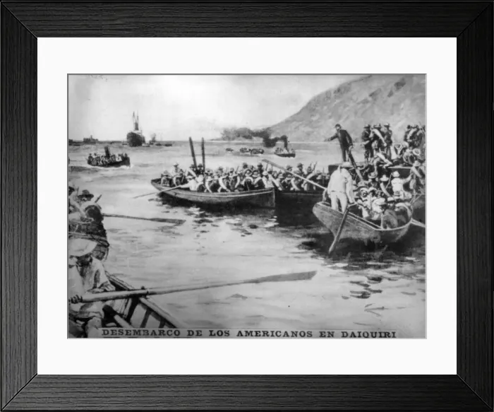 Framed Print : Landing of the Americans in Dalquiri, (1898), 1920s
