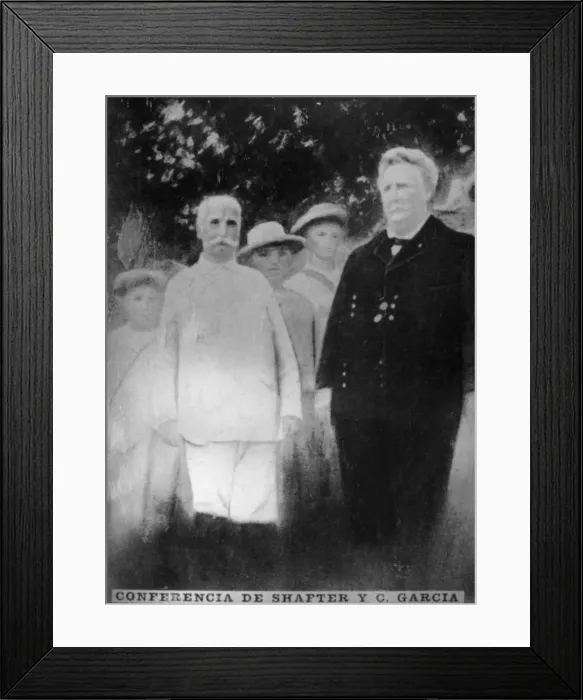 Framed Print : Shafter and Garcias conference, (1898), 1920s Framed Print : Shafter and Garcias conference, (1898), 1920s