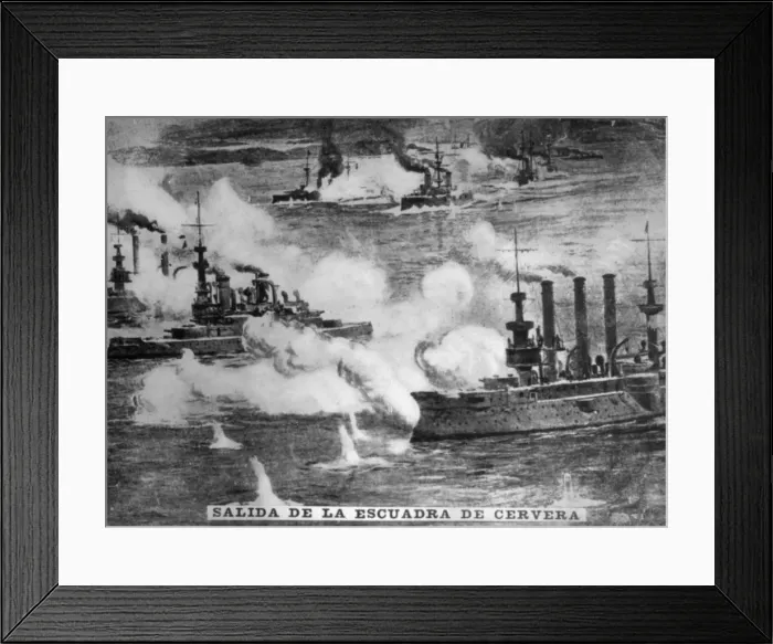 Framed Print : Cerveras Squadron, (1898), 1920s Framed Print : Cerveras Squadron, (1898), 1920s