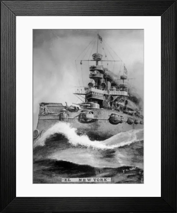 Framed Print : The New York battleship, (1898), 1920s Framed Print : The New York battleship, (1898), 1920s