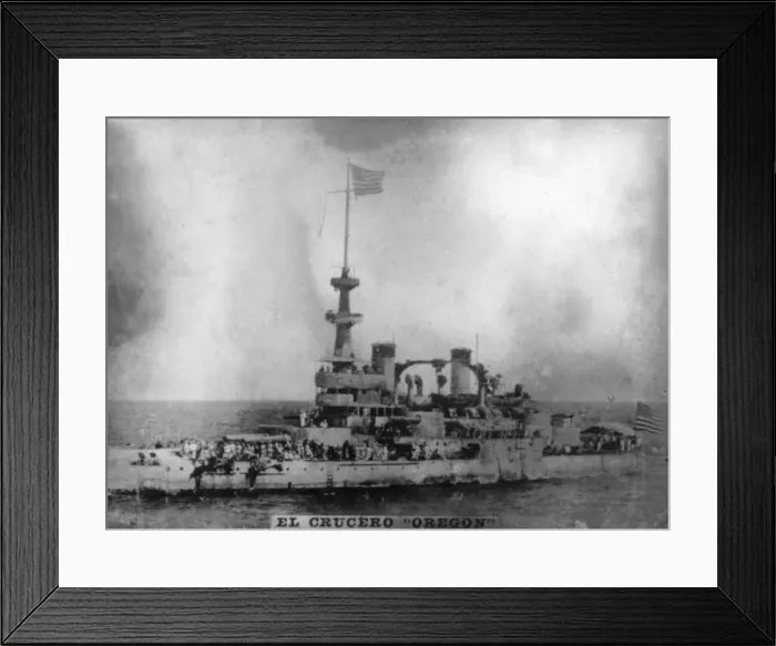 Framed Print : The Oregon battleship, (1898), 1920s Framed Print : The Oregon battleship, (1898), 1920s