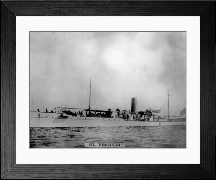 Framed Print : The Vesubio battleship, (1898), 1920s Framed Print : The Vesubio battleship, (1898), 1920s
