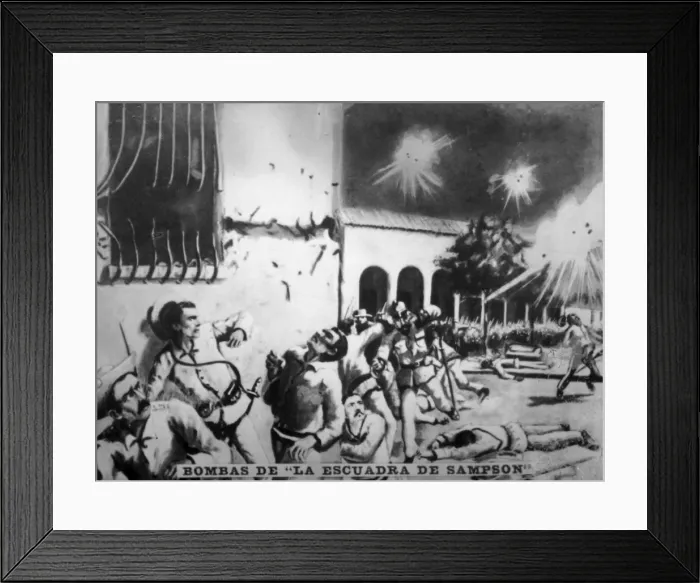 Framed Print : The bombs of Sampson Squadron, (1898), 1920s Framed Print : The bombs of Sampson Squadron, (1898), 1920s