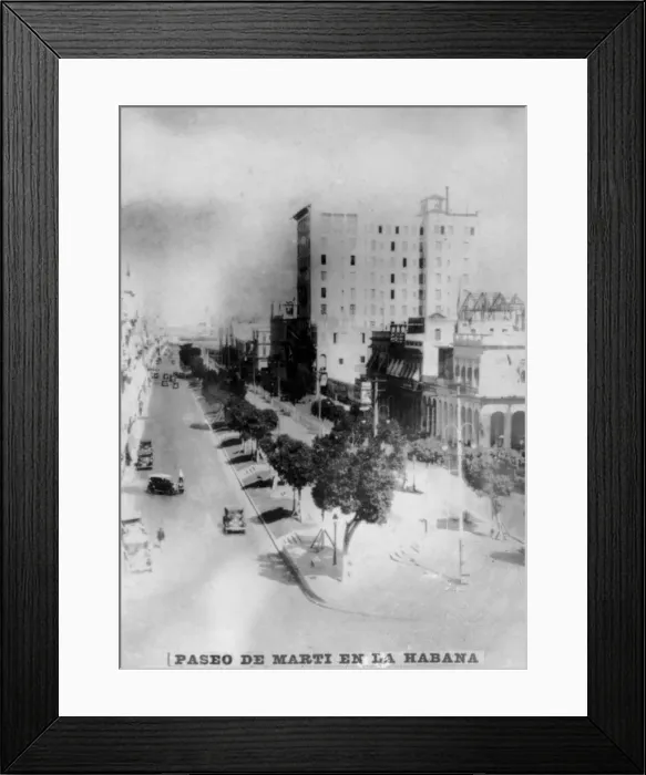 Framed Print : Paseo de Marti in Havana, 1920s Framed Print : Paseo de Marti in Havana, 1920s