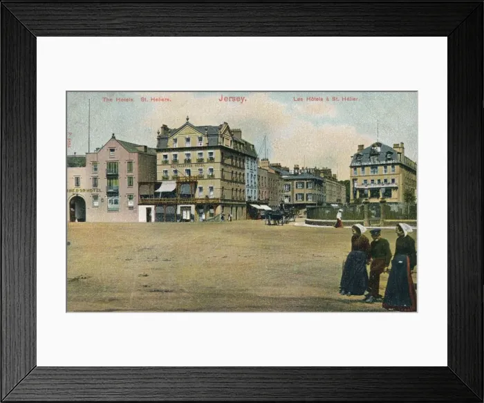 Framed Print : Hotels in St Helier, Jersey, c1907 Framed Print : Hotels in St Helier, Jersey, c1907
