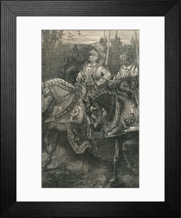 Framed Print : Otterburn - The Advance of Hotspur, (1388), c1910 Framed Print : Otterburn - The Advance of Hotspur, (1388), c1910