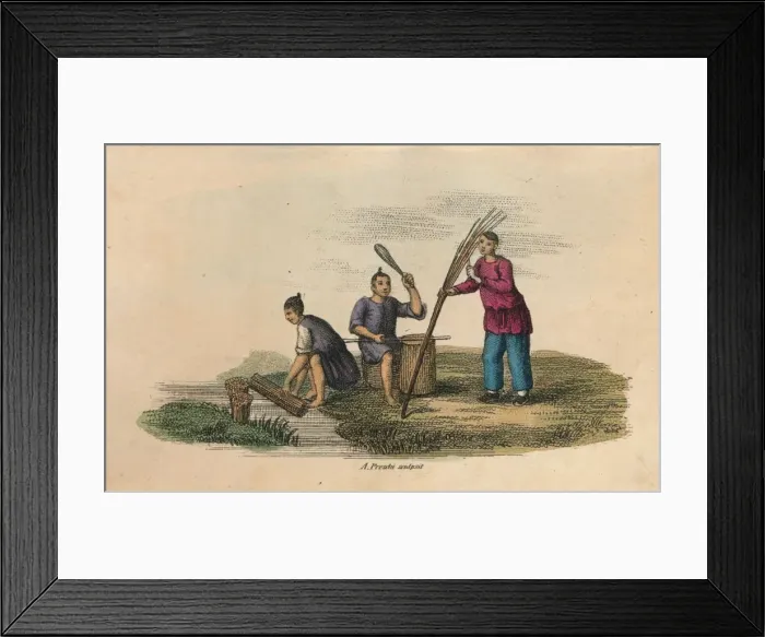 Framed Print : Papermaking in China, AD 105, (c1850) Framed Print : Papermaking in China, AD 105, (c1850)