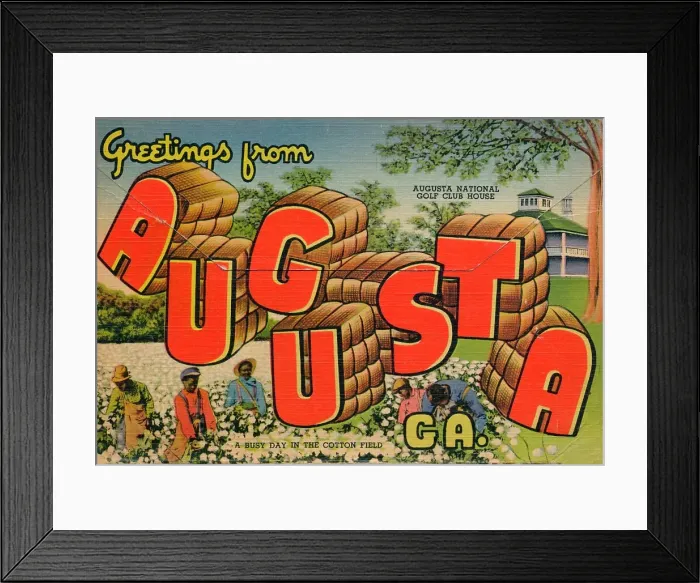 Framed Print : Greetings from Augusta, Georgia: A Busy day in the Cotton Field, 1943 Framed Print : Greetings from Augusta, Georgia: A Busy day in the Cotton Field, 1943