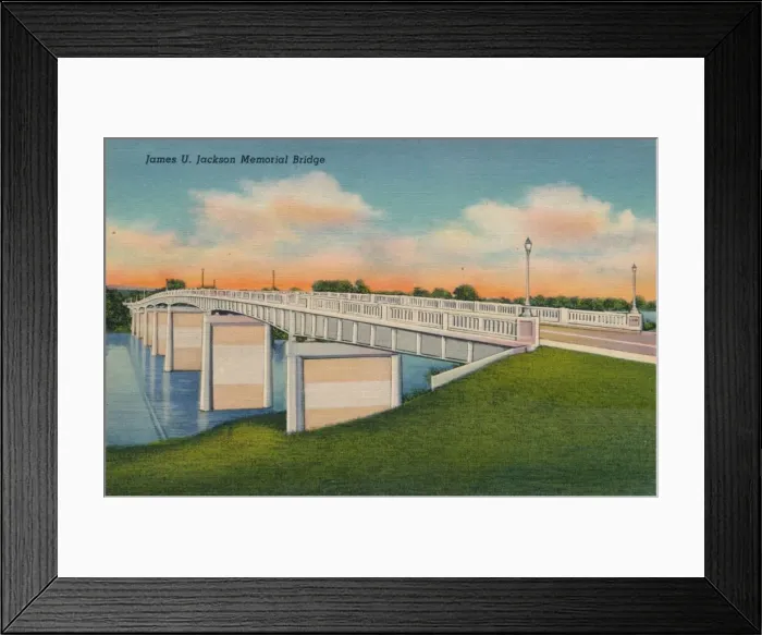 Framed Print : James U. Jackson Memorial Bridge, Augusta, Georgia, 1943 Framed Print : James U. Jackson Memorial Bridge, Augusta, Georgia, 1943