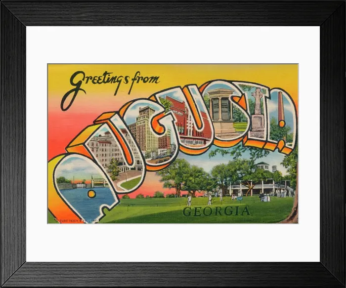 Framed Print : Greetings card featuring Augusta, Georgia, 1943 Framed Print : Greetings card featuring Augusta, Georgia, 1943