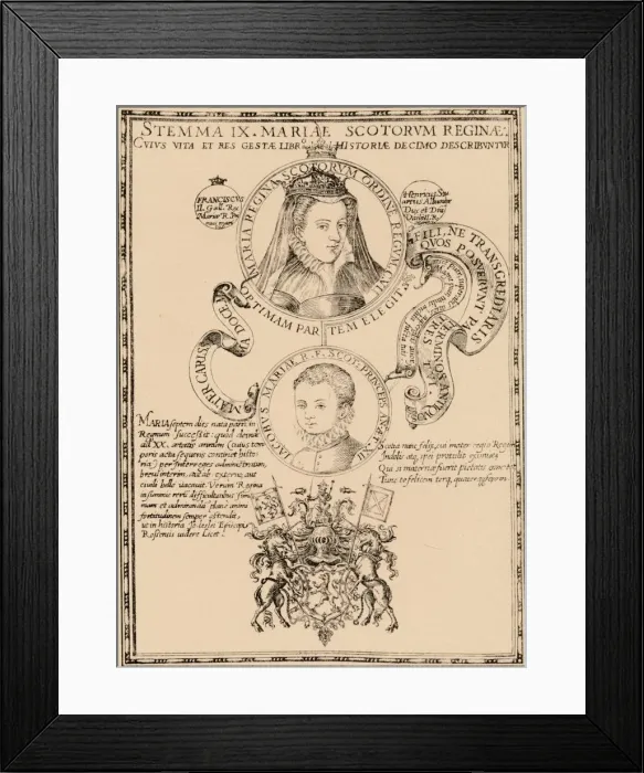 Framed Print : Mary, Queen of Scots (1542-1587) and King James VI and I (1566-1625), 1889 Framed Print : Mary, Queen of Scots (1542-1587) and King James VI and I (1566-1625), 1889