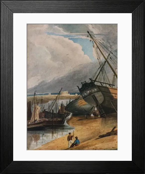 Framed Print : Shipping at Deal, (c1800), 1925. Artist: Francois Louis Thomas Francia Framed Print : Shipping at Deal, (c1800), 1925. Artist: Francois Louis Thomas Francia