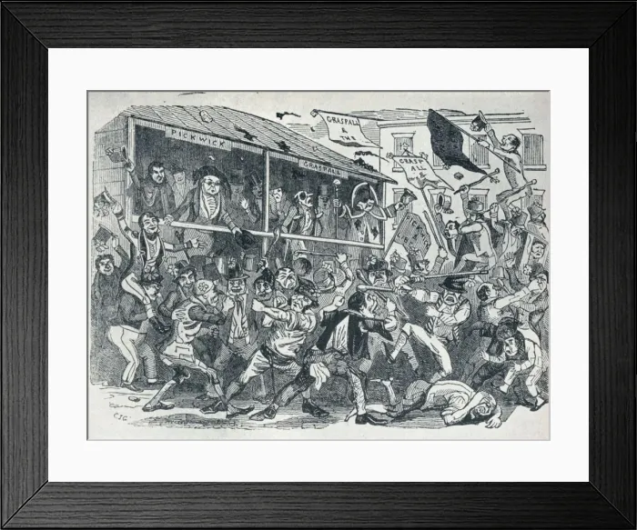 Framed Print : The Election at Eatanswill, (c1836), 1925 Framed Print : The Election at Eatanswill, (c1836), 1925