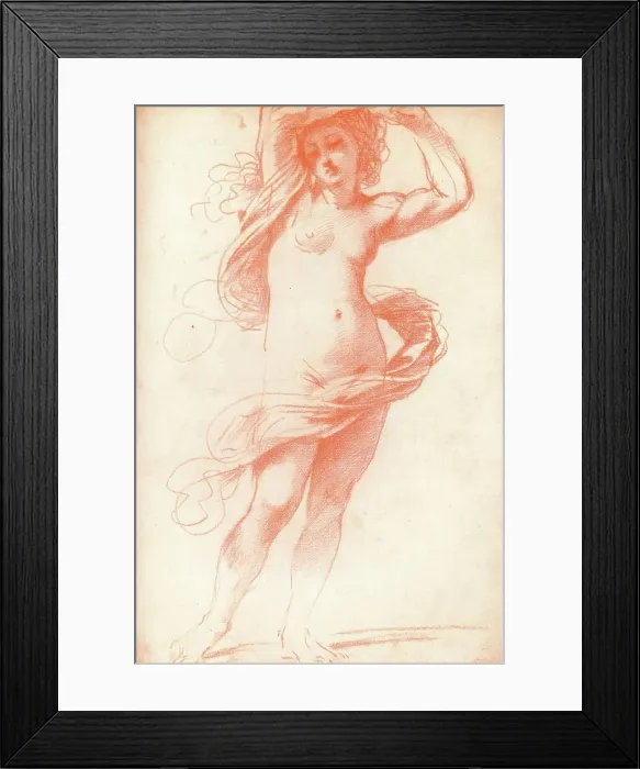 Framed Print : Standing Female Nude, (17th century), 1925 Framed Print : Standing Female Nude, (17th century), 1925