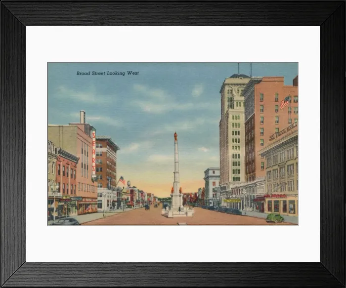 Framed Print : Broad Street, Looking West, Augusta, Georgia, 1943 Framed Print : Broad Street, Looking West, Augusta, Georgia, 1943