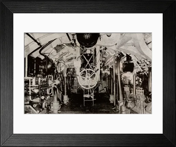 Framed Print : The Engine Room of a Holland Submarine, c1916 Framed Print : The Engine Room of a Holland Submarine, c1916